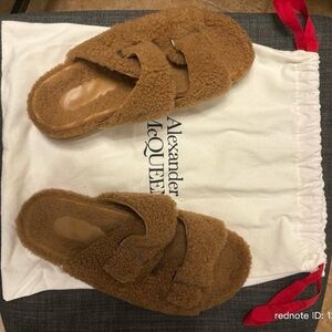 Alexander McQueen Hybrid faux fur sandal